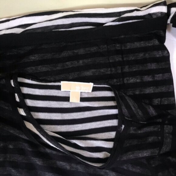 Michael Kors NEW Striped Sweater Layered Crew Soft Cotton Lightweight Preppy L - Picture 7 of 12